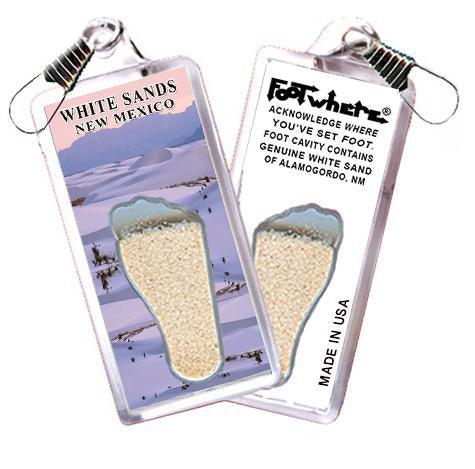 White Sands FootWhere® Souvenir Zipper-Pull. Made in USA-FootWhere® Souvenirs