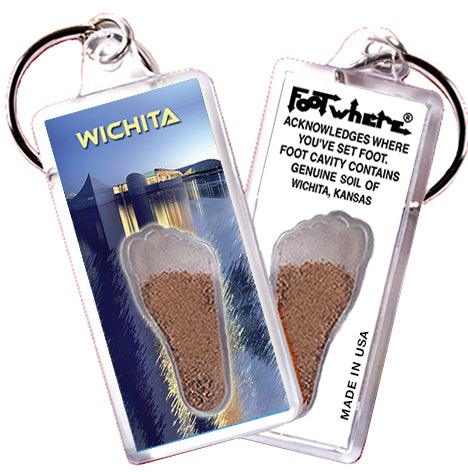 Wichita FootWhere® Souvenir Keychains. 6 Piece Set. Made in USA - FootWhere® Souvenir Shop