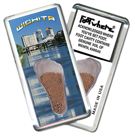Wichita, KS FootWhere® Souvenir Magnet. 72 pieces/6 assorted styles.