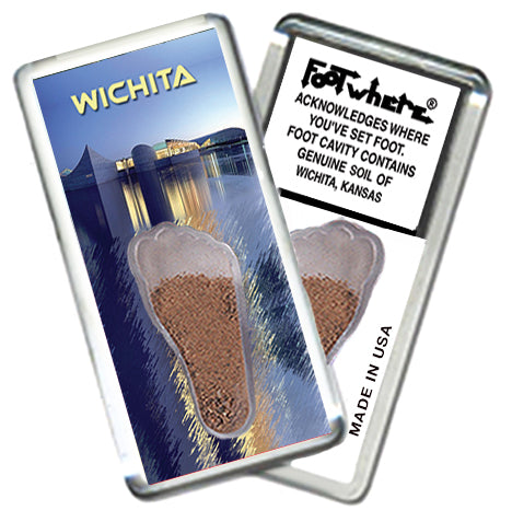 Wichita, KS FootWhere® Souvenir Magnet. 72 pieces/6 assorted styles.