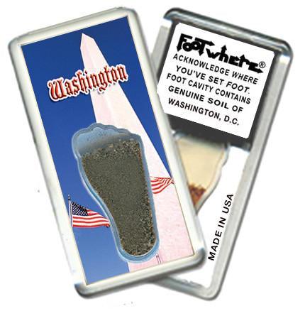 Washington, D.C. FootWhere® Souvenir Keychain. Made in USA-FootWhere® Souvenirs