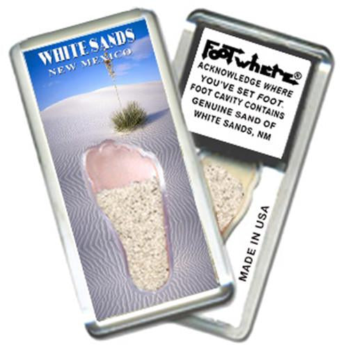 White Sands, NM FootWhere® Souvenir Magnet. 72 pieces/6 assorted styles.-FootWhere® Souvenirs