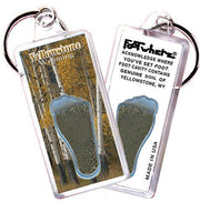 Yellowstone FootWhere® Souvenir Keychains. 6 Piece Set. Made in USA - FootWhere® Souvenir Shop