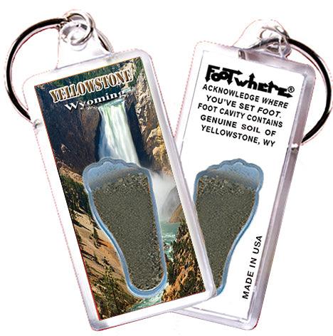 Yellowstone FootWhere® Souvenir Keychains. 6 Piece Set. Made in USA - FootWhere® Souvenir Shop