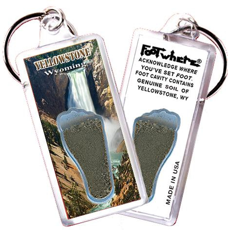 Yellowstone, WY FootWhere® Souvenir Keychain. 72 pieces/6 assorted styles.-FootWhere® Souvenirs