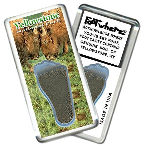 Yellowstone, WY FootWhere® Souvenir Magnet. Made in USA-FootWhere® Souvenirs