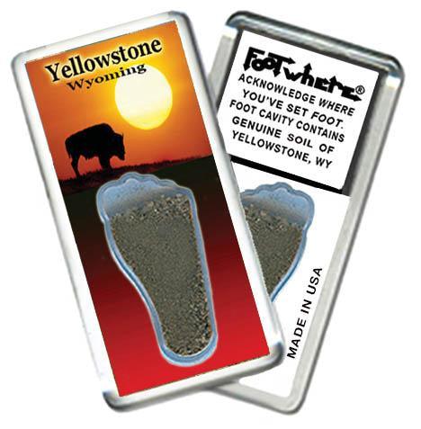 Yellowstone, WY FootWhere® Souvenir Magnet. Made in USA-FootWhere® Souvenirs
