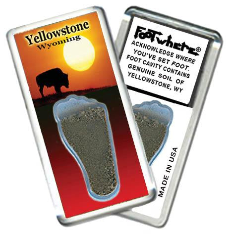 Yellowstone, WY FootWhere® Souvenir Magnet. 72 pieces/6 assorted styles.-FootWhere® Souvenirs